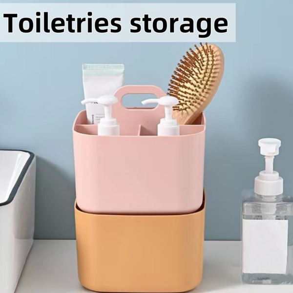 Storage Box Multipurpose Table Organiser Cleaning Caddy with Handle Bathroom Caddy Art Caddy (Pink) - Image 2