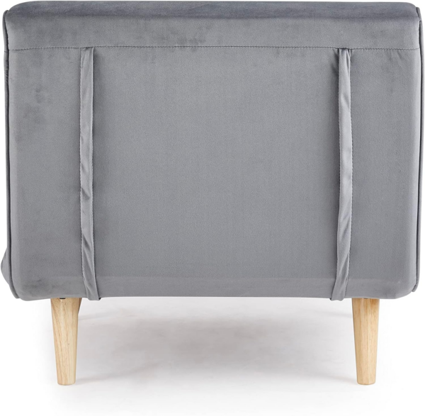 Bed Single Chair Velvet Fabric Armchair Sleeper Chair Chaise Pull Out - Image 2