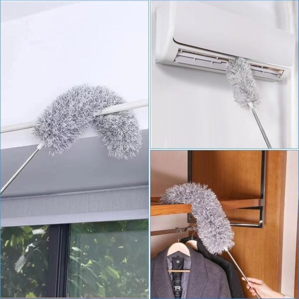 Extendable Microfiber Duster Duster with 108" Telescoping Extension Pole No Scratch to Ceiling Washable Hand Duster - Image 3