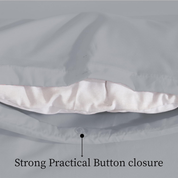 Double Duvet Cover Grey Soft Brushed Microfiber Plain Dyed Bedding Double Bed Set - Image 3