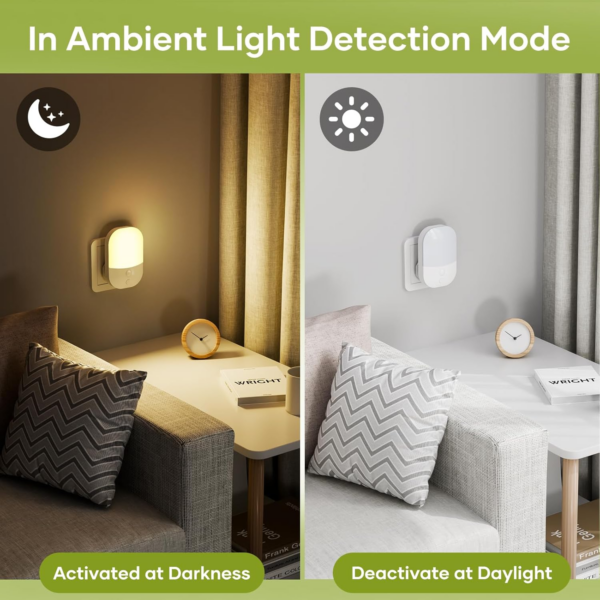 2 Pack Plug in Night Light with Dusk to Dawn Photocell Sensor - Image 4