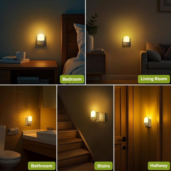 2 Pack Plug in Night Light with Dusk to Dawn Photocell Sensor - Image 2