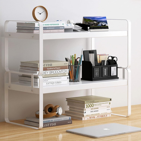 Wood Office Desk Shelf Organizer - Desktop Supplies Cute Dresser Top Organization Storage Rack and Cubicle - Image 6