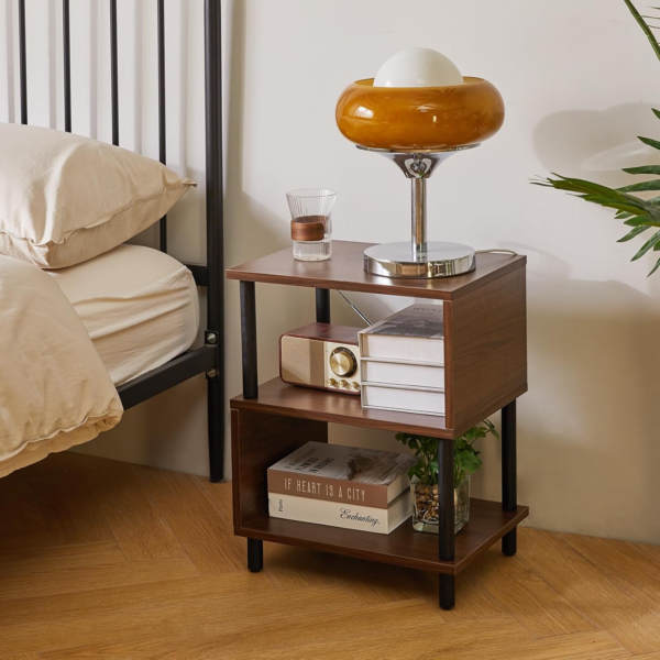 3 Tier Side End Table, Wooden Bedside Table, Modern Sofa Side End Table for Living Room - Image 4