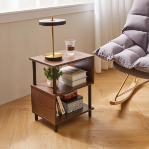 3 Tier Side End Table, Wooden Bedside Table, Modern Sofa Side End Table for Living Room