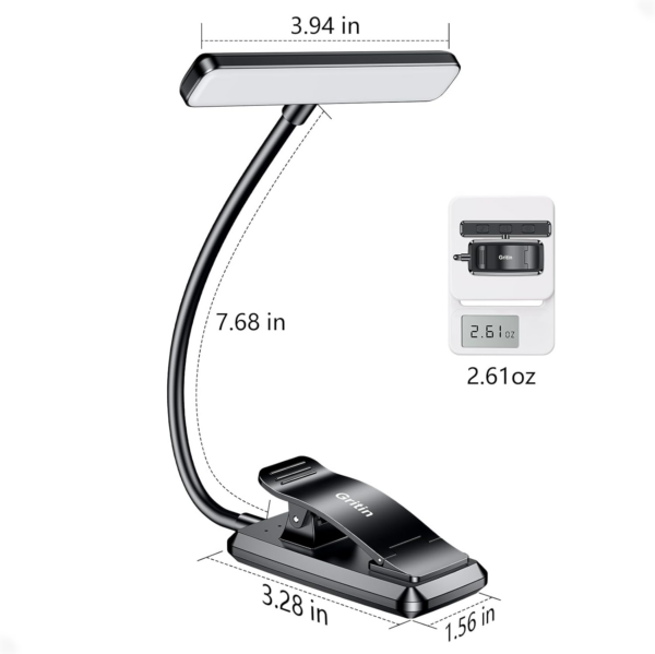 19 LED Book Light, Reading Light Book Lamp for Reading at Night with Memory Function, 3 Eye-Protecting Modes -Stepless Dimming - Image 2