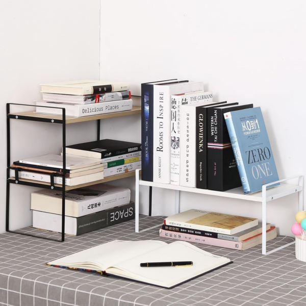 Wood Office Desk Shelf Organizer - Desktop Supplies Cute Dresser Top Organization Storage Rack and Cubicle