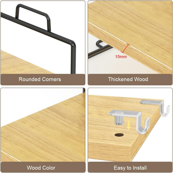 Desk Storage Shelf 2 Tiers Desk Storage Organizer Display Shelf Rack Freestanding Table - Image 6