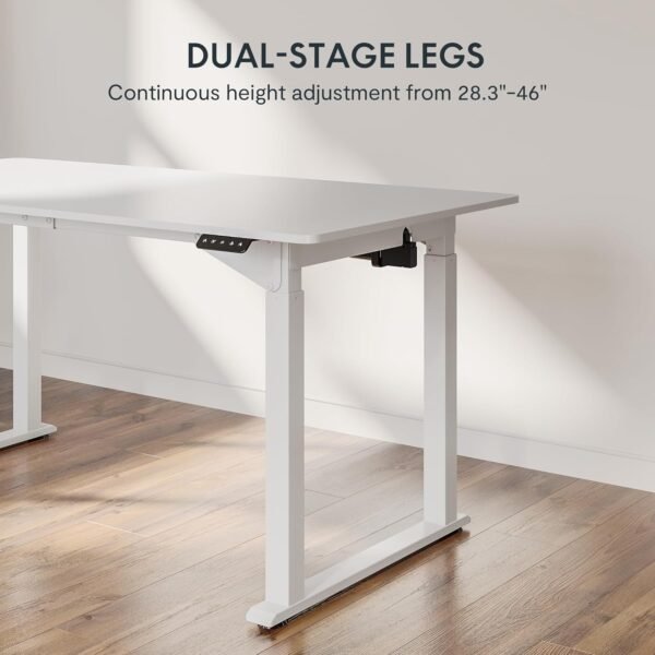 4 Legs Dual Motors Electric Standing Desk 160 * 75cm Height Adjustable Desk with Splice Board Home - Image 3