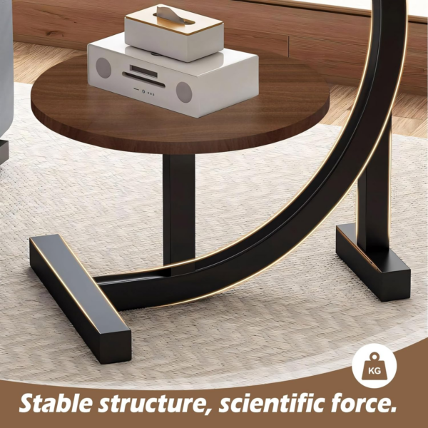 2 Tier C Shaped Round End Table Narrow Side Table - Image 3