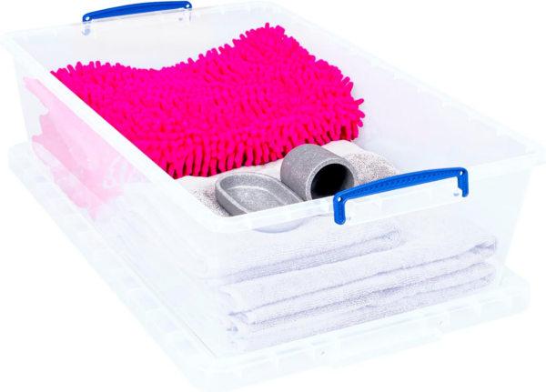 Nestable Plastic Storage 43 Litre Clear (Pack of 3) - Image 4