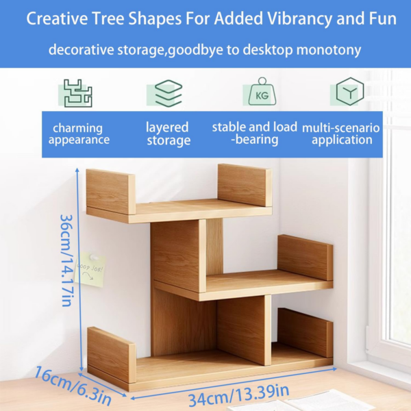 Book Shelf,Desk Shelf,Desk Shelves Freestanding Home and Office Supplies Storage - Image 5