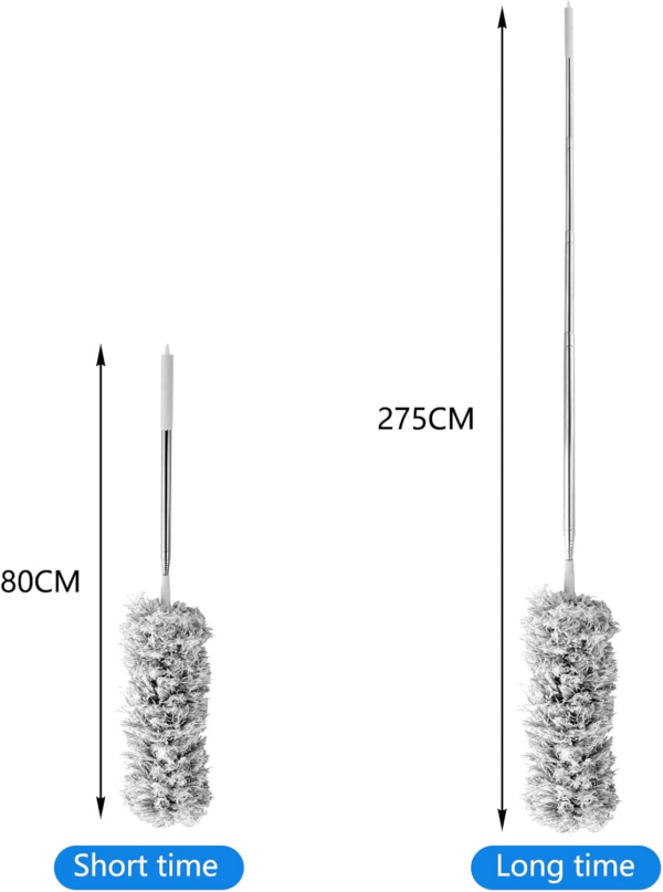 Extendable Microfiber Duster Duster with 108" Telescoping Extension Pole No Scratch to Ceiling Washable Hand Duster - Image 6