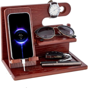 Gifts for Men Christmas Bedside Organiser -Wood Bedside Organiser Birthday Xmas Secret Santa Presents