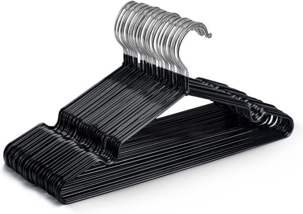 20 Pack Premium Rubber Coated Metal Hangers - Heavy Duty - Space Saving Organiser Clothes Hangers