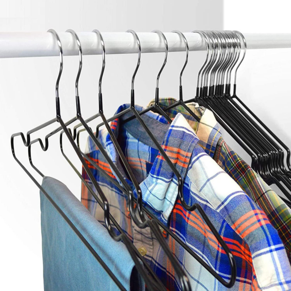 20 Pack Premium Rubber Coated Metal Hangers - Heavy Duty - Space Saving Organiser Clothes Hangers - Image 5