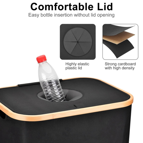 Deposit Bottle Collector Bins with Lid, 105L Large Collection Container with 2 Removable Carry Bag for Kitchen - Image 5
