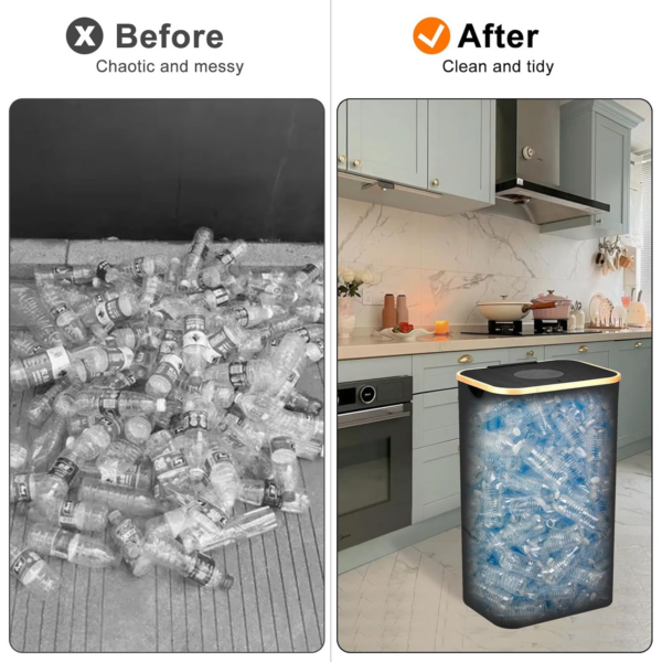 Deposit Bottle Collector Bins with Lid, 105L Large Collection Container with 2 Removable Carry Bag for Kitchen - Image 3