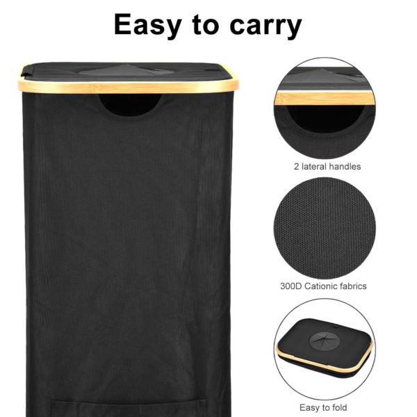 Deposit Bottle Collector Bins with Lid, 105L Large Collection Container with 2 Removable Carry Bag for Kitchen - Image 2