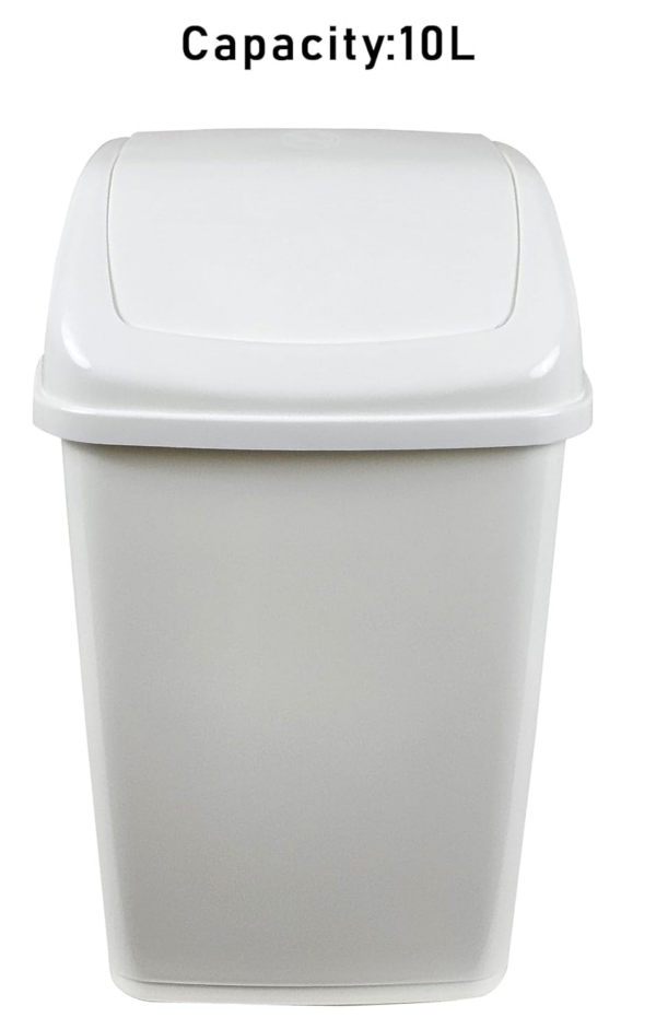 Bin 10 Liters For Home, Garden, Kitchen, Office and Bathroom Rubbish Recycle Plastic Waste Bin, Trash Can Dustbin with Swing