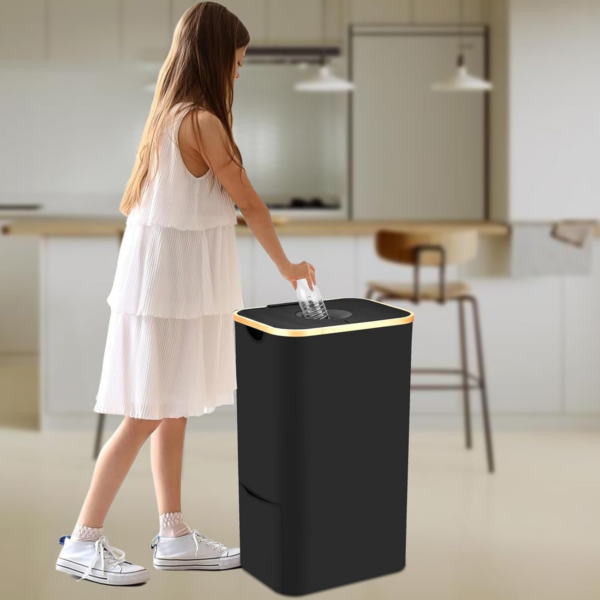 Deposit Bottle Collector Bins with Lid, 105L Large Collection Container with 2 Removable Carry Bag for Kitchen - Image 7