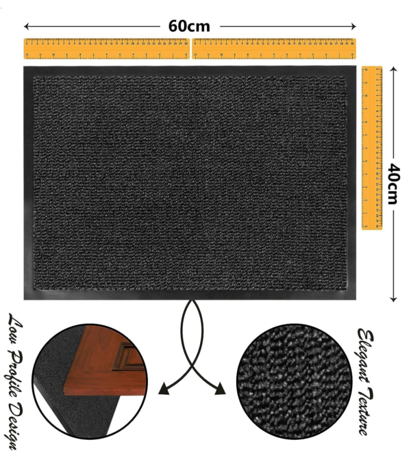 Washable Door Mats Indoor & Outdoor - Non-Slippery Heavy Duty - Stylish & Large Rubber - Perfect Dust Grabbing Doormats - Image 2