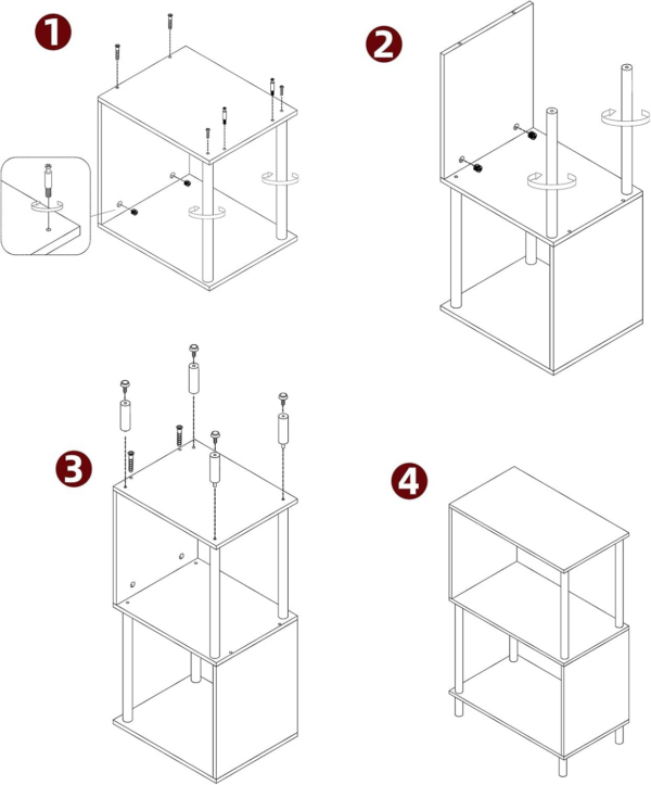 3 Tier Side End Table, Wooden Bedside Table, Modern Sofa Side End Table for Living Room - Image 3