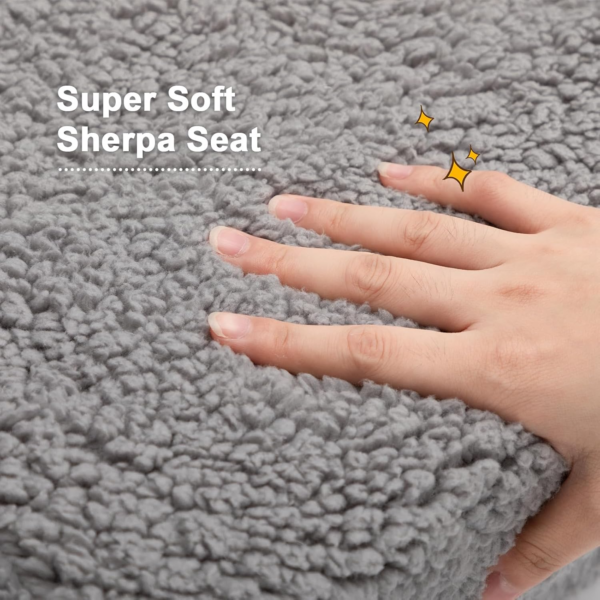 Sofa Bed 2-in-1 Flip Out Cuddly Sherpa Toddler Couch Convertible Sofa to Lounger Children Sofa Bed Children's Day - Image 2