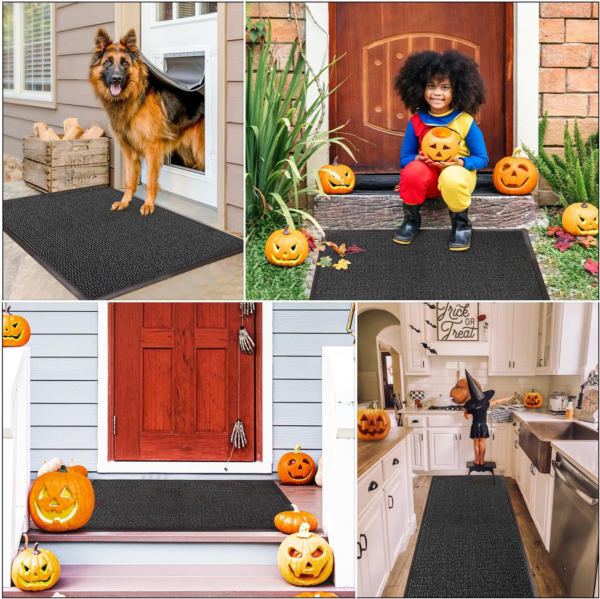 Washable Door Mats Indoor & Outdoor - Non-Slippery Heavy Duty - Stylish & Large Rubber - Perfect Dust Grabbing Doormats - Image 3