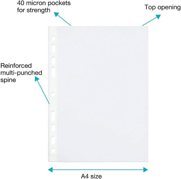 Punched Pockets A4, 200 Poly Pockets - Image 6