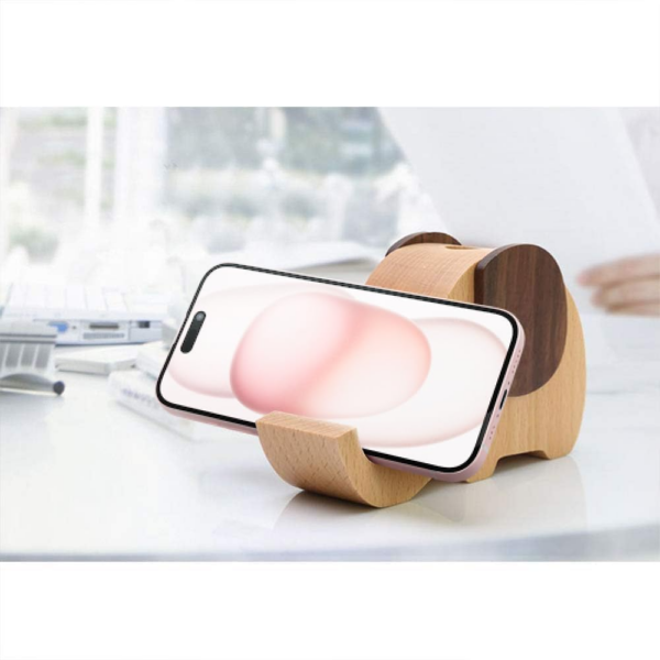 Birthday Gifts for Women: Wooden Pen Phone Stand Elephant Phone Holder Animal Phone Stand - Wood Ladies Christmas Gifts for Female Friend Sister Wife Daughter Mum - Image 3