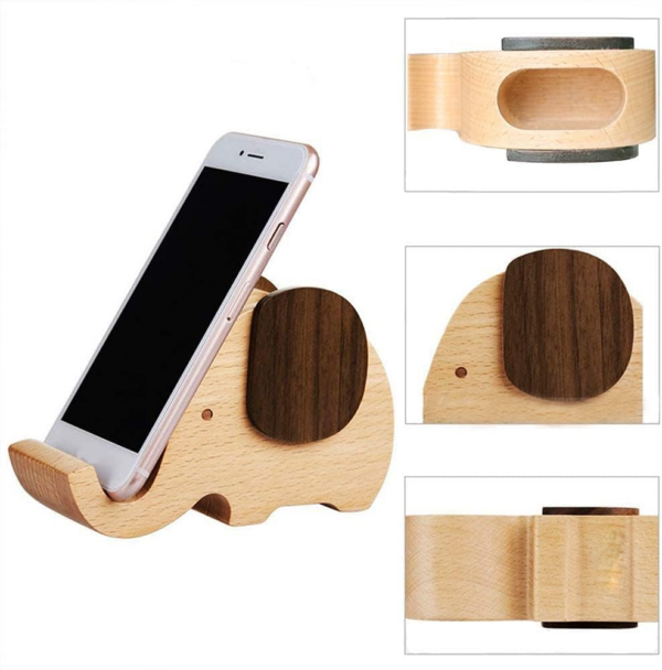 Birthday Gifts for Women: Wooden Pen Phone Stand Elephant Phone Holder Animal Phone Stand - Wood Ladies Christmas Gifts for Female Friend Sister Wife Daughter Mum - Image 5