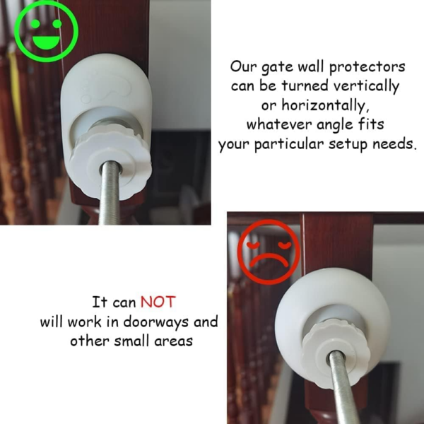 4 Pack Baby Gate Wall Protector, Protect Walls & Doorways for Pet & Dog Gates, Pressure Mounted on Stair Gate, No Screw Need - Image 4