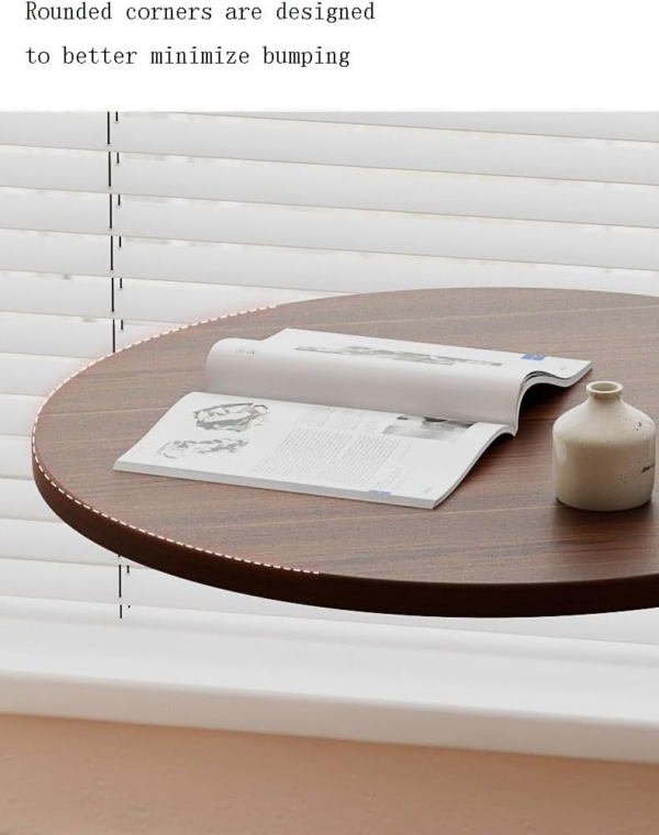 Side Table Wooden, End Table C-shaped Support, 40 * 60 CM, Side Table Living Room Office, Round Coffee Table - Image 4