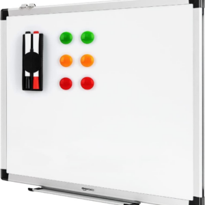 Magnetic Whiteboard with Pen Tray, Aluminium Trim and Dry-Wipe Writing Surface, 60 x 45cm (WxH), White