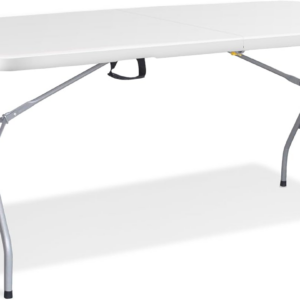 6ft Folding Table with Spacious 180x70x74cm Tabletop & Sturdy Metal Frame