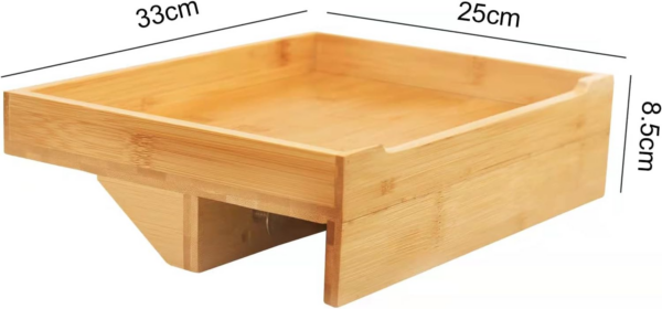 Bamboo Clip - On Bedside Shelf | Ergonomic Space Saver Side Table | Unique Wooden Bed Frame Clamp - Image 5