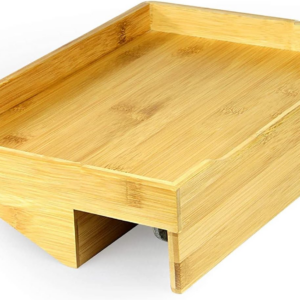 Bamboo Clip - On Bedside Shelf | Ergonomic Space Saver Side Table | Unique Wooden Bed Frame Clamp