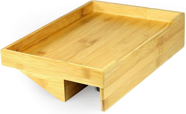 Bamboo Clip - On Bedside Shelf | Ergonomic Space Saver Side Table | Unique Wooden Bed Frame Clamp