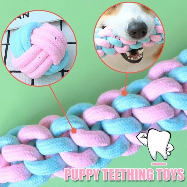 7Pcs Dog Rope Toys for Small Dogs, Puppy Rope Toys From 8 Weeks Small Dog, Puppy Chew Toys Natural Cotton Dog (Copy) - Image 3