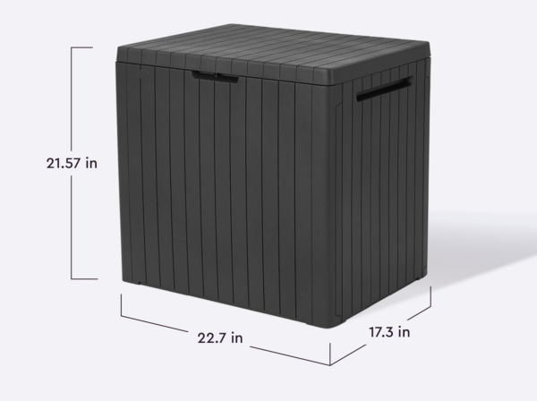 30 Gallon Resin Outdoor Storage Box and Patio Furniture Side Table for Pool and Garden Accessories, Dark Grey - Image 6