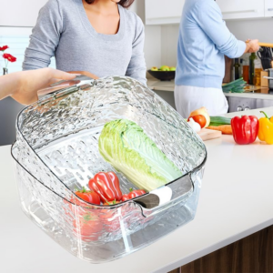Bowl Set | 2-in-1 Colanders Strainers Kitchen Set with Lid - Fruit Vegetable Washing Food Strainers