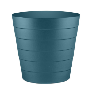 Plastic Paper Bin 5L - Shatter-Proof Waste Basket for Office Desk & Bedroom Bin - Ideal Paper Bin with Wave Design - Navy Blue