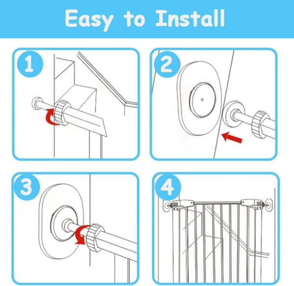 4 Pack Baby Gate Wall Protector, Protect Walls & Doorways for Pet & Dog Gates, Pressure Mounted on Stair Gate, No Screw Need - Image 3