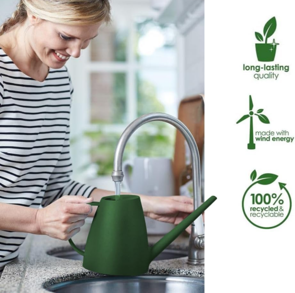 Watering Can Indoor 1.8 L - Perfect Gardening Tool for Watering Indoor Plants - 33.0 x 17.0 cm - Mini Watering Cans - Green - Image 3