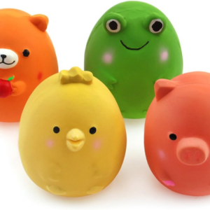 4PCS 2.4'' Squeak Latex Puppy Toy Funny Animal Sets Pet Interactive Play for Small Dog Assorted Color