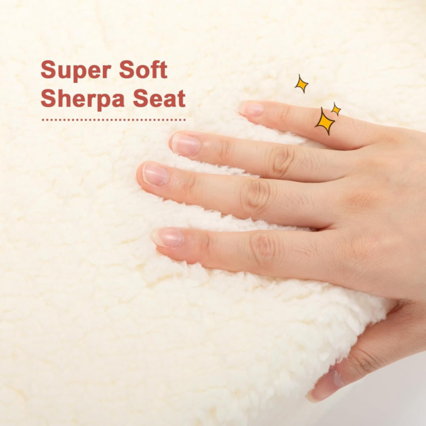 Kids Sofa Bed 2-in-1 Flip Out Cuddly Sherpa Toddler Couch Convertible Sofa to Lounger Children Sofa Bed Children's Day and Birthday Gift for Girls Boys, White - Image 3