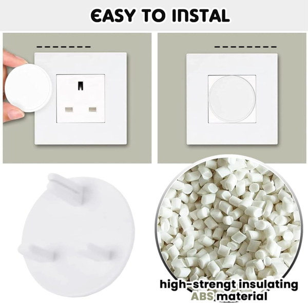 20 Pack Plug Socket Covers UK - Baby Home Safety Socket Covers - Child Proof Plug Socket Covers - Perfect Children Security Shock Prevention for Indoor and Outdoor - Image 5