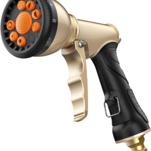 Hose Pipe Spray Gun, Heavy Metal Garden Hose Spray Gun with 9 Patterns, High Pressure Sprayer with Non-Slip Grip