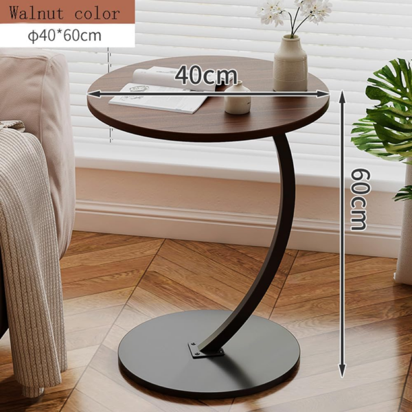 Side Table Wooden, End Table C-shaped Support, 40 * 60 CM, Side Table Living Room Office, Round Coffee Table - Image 6